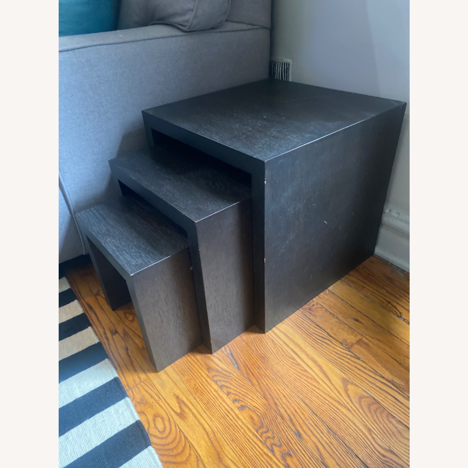 West Elm Dark Brown Wood Side Tables - image-3