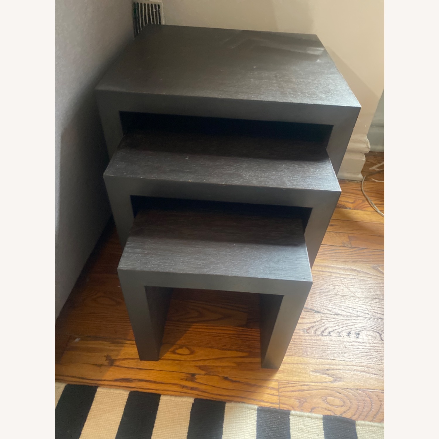 West Elm Dark Brown Wood Side Tables - image-1