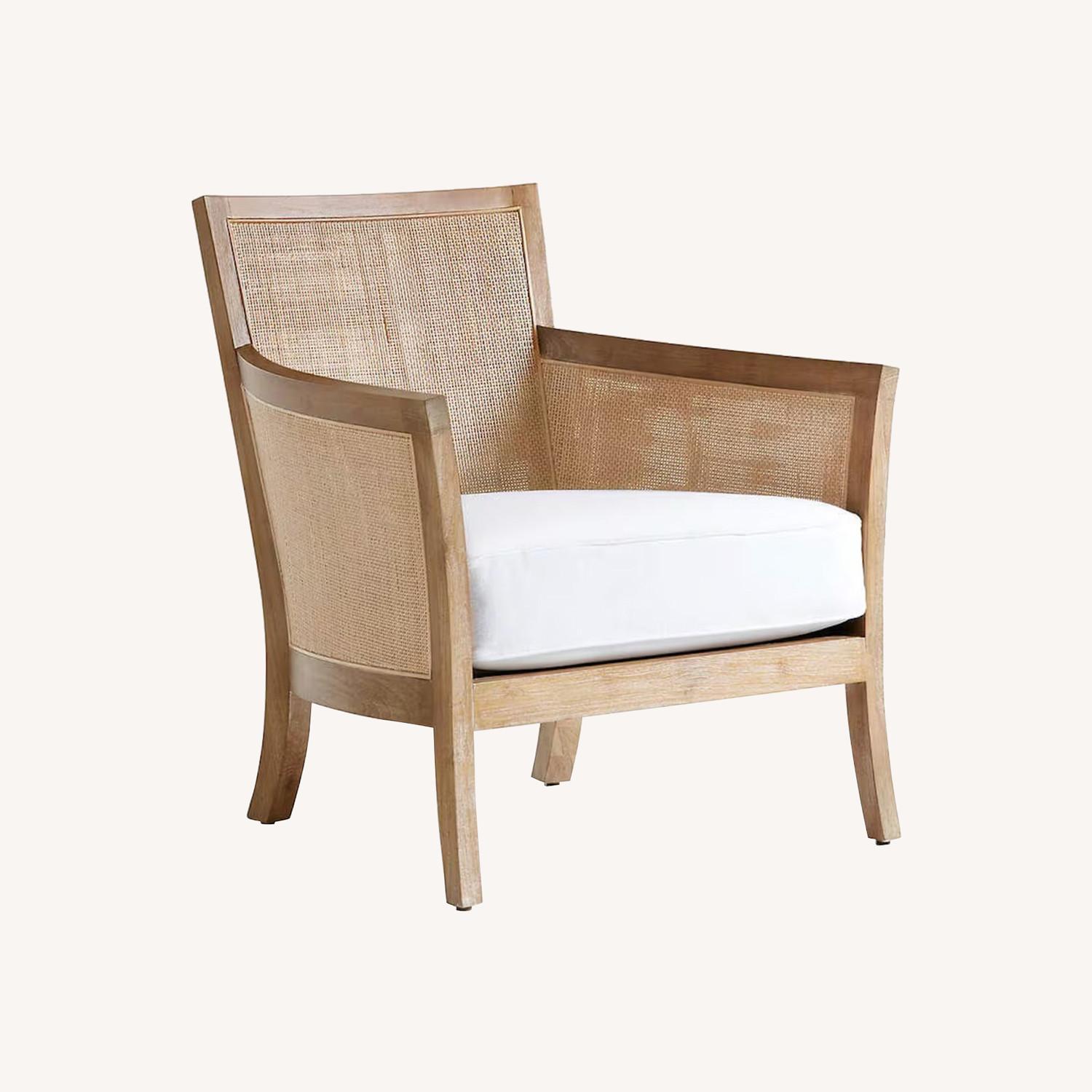 Pair (2) of Crate & Barrel Blake Wood Armchairs - image-0