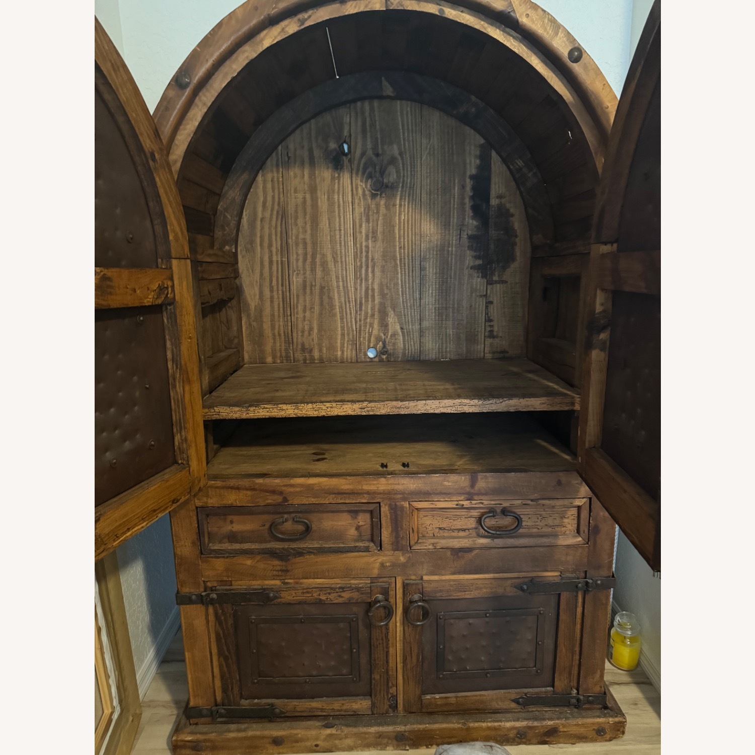 Spanish Wood Antique 1700s Armoire - image-2