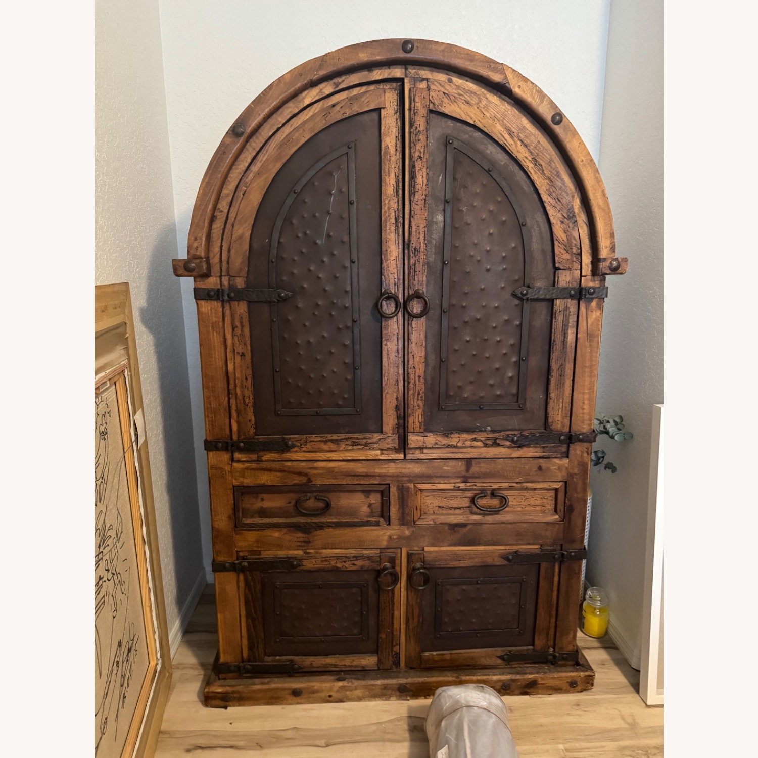 Spanish Wood Antique 1700s Armoire - image-1