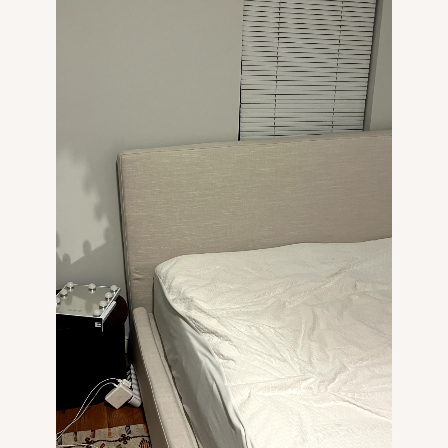 Soft Frame Designs Natural Fabric Queen Bed - image-2