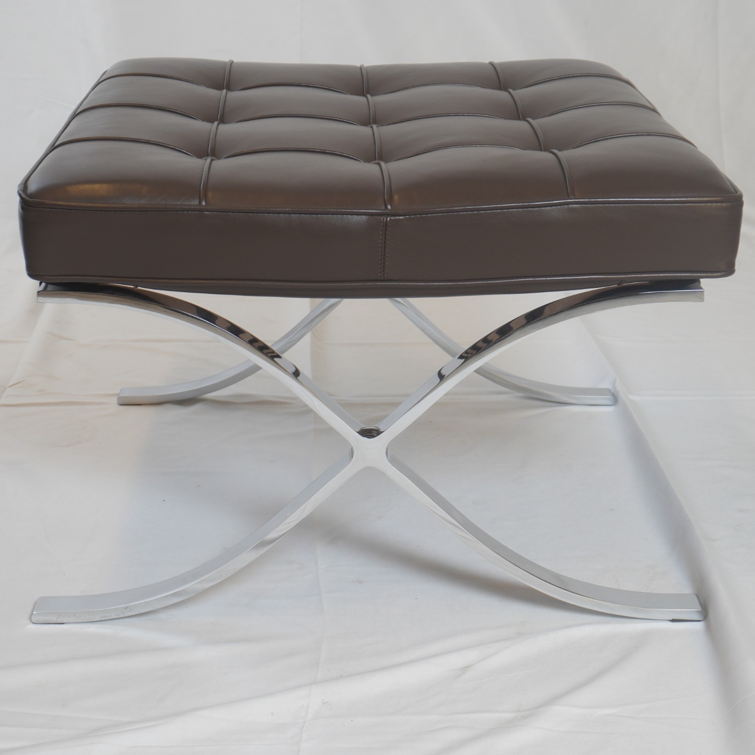 Knoll Barcelona Leather Chair and Ottoman - image-7
