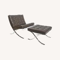Knoll Barcelona Leather Chair and Ottoman 