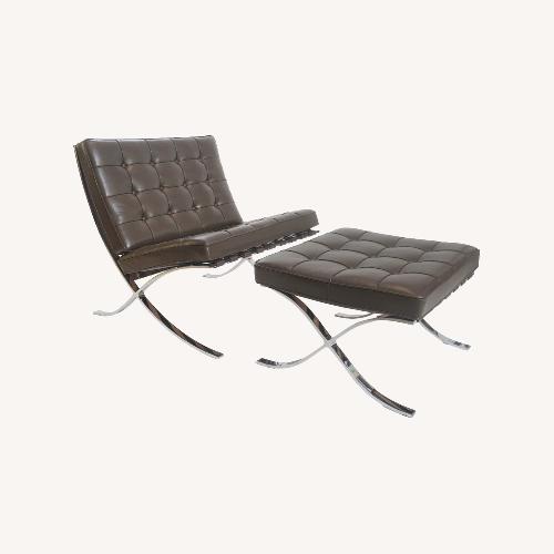 Used Knoll Barcelona Leather Chair and Ottoman  for sale on AptDeco