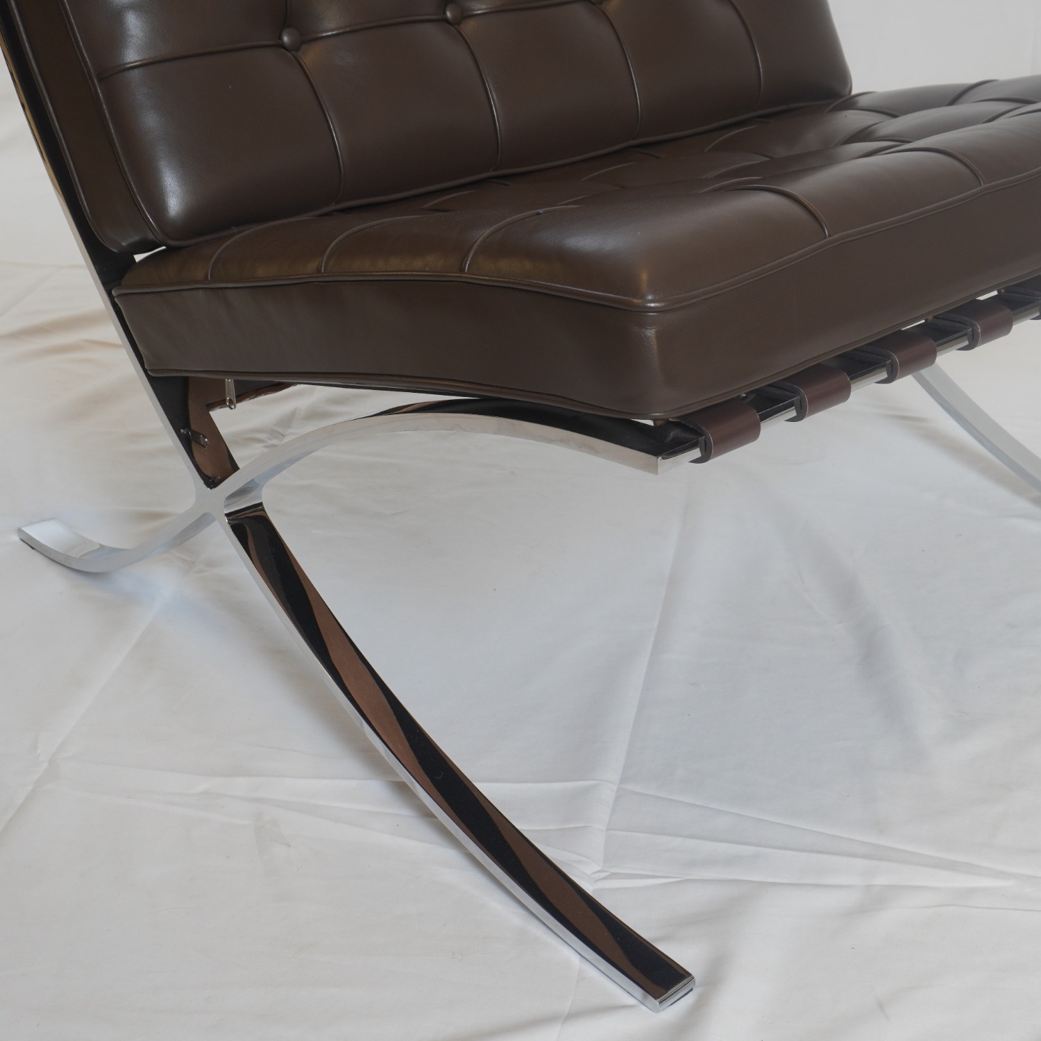 Knoll Barcelona Leather Chair and Ottoman - image-14