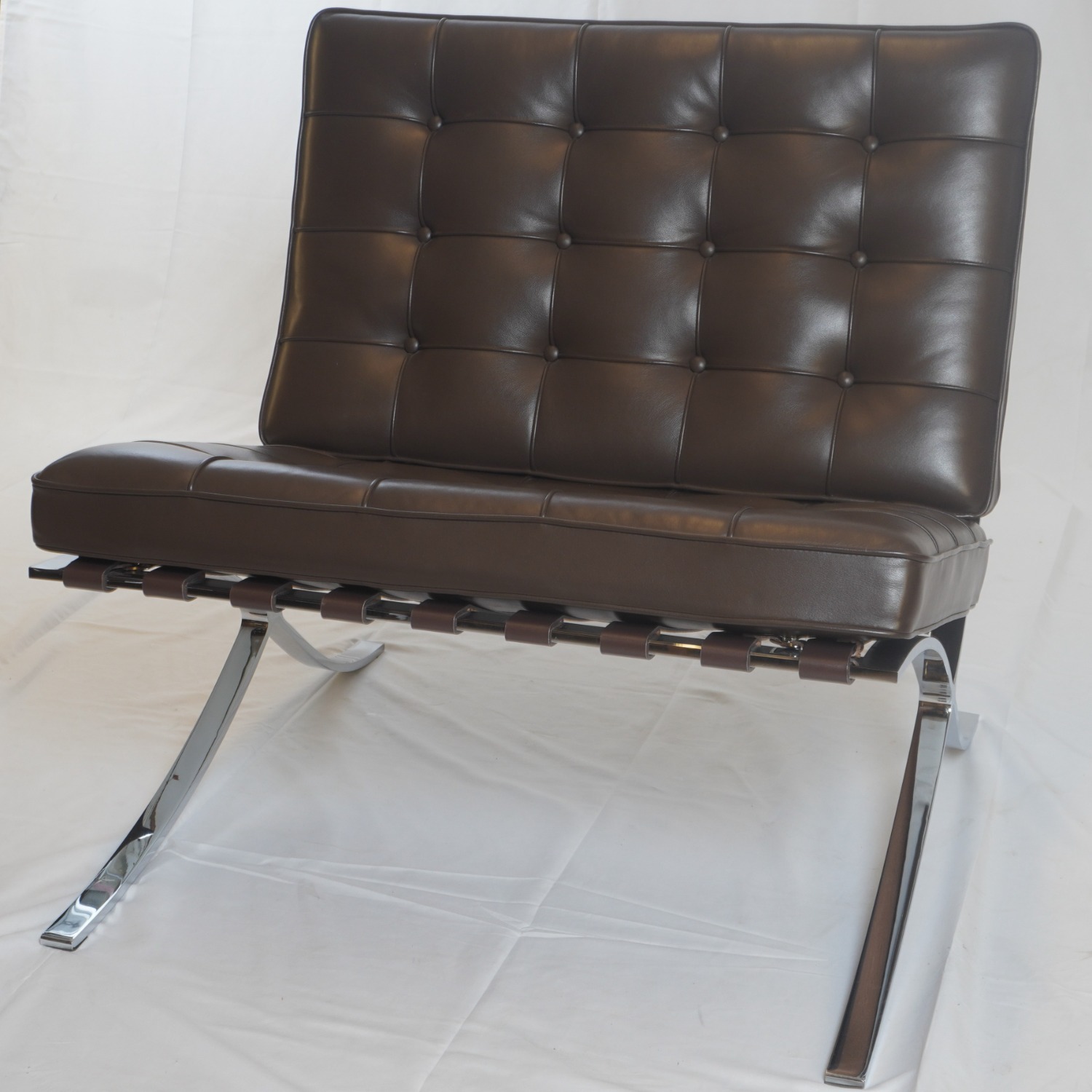 Knoll Barcelona Leather Chair and Ottoman - image-10