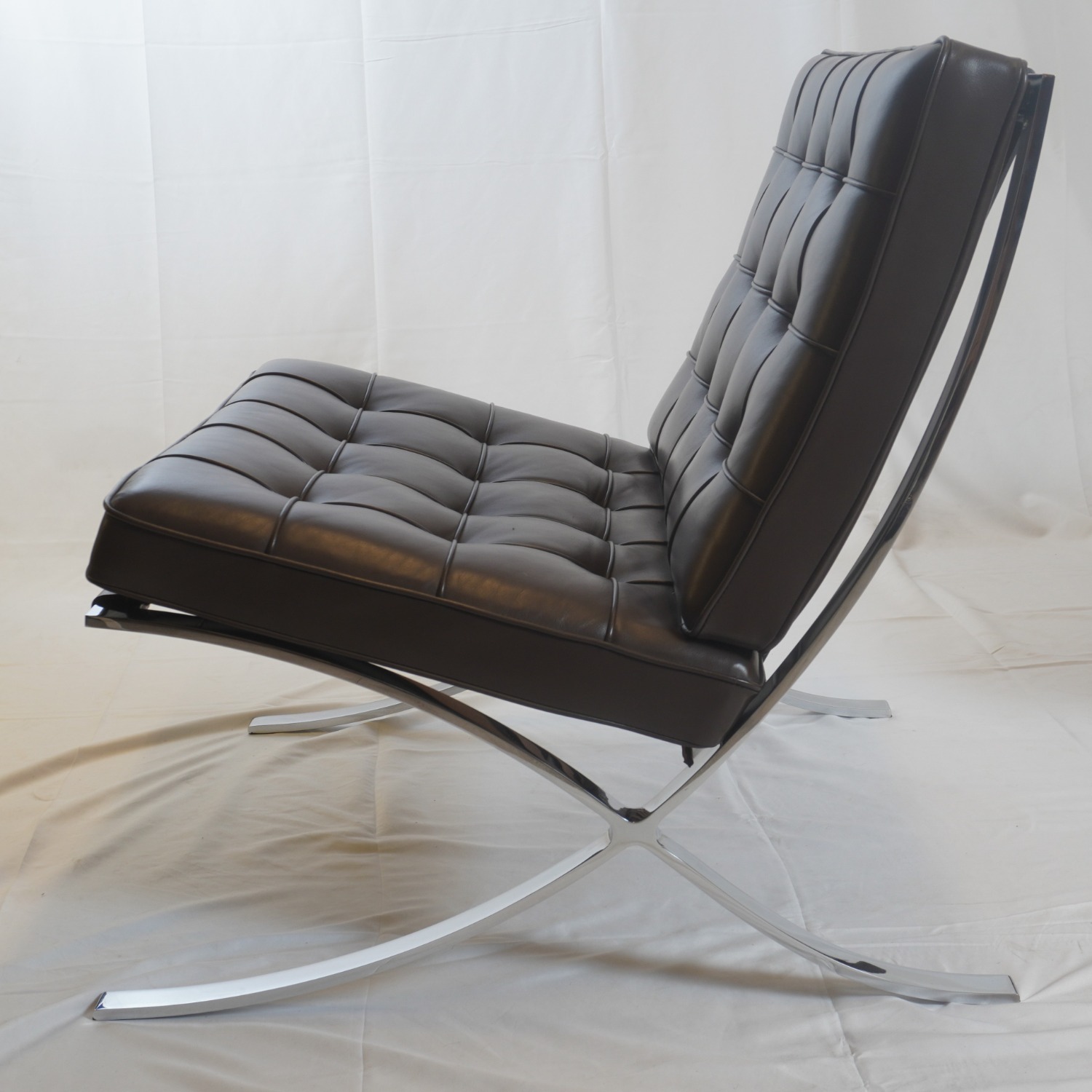 Knoll Barcelona Leather Chair and Ottoman - image-8