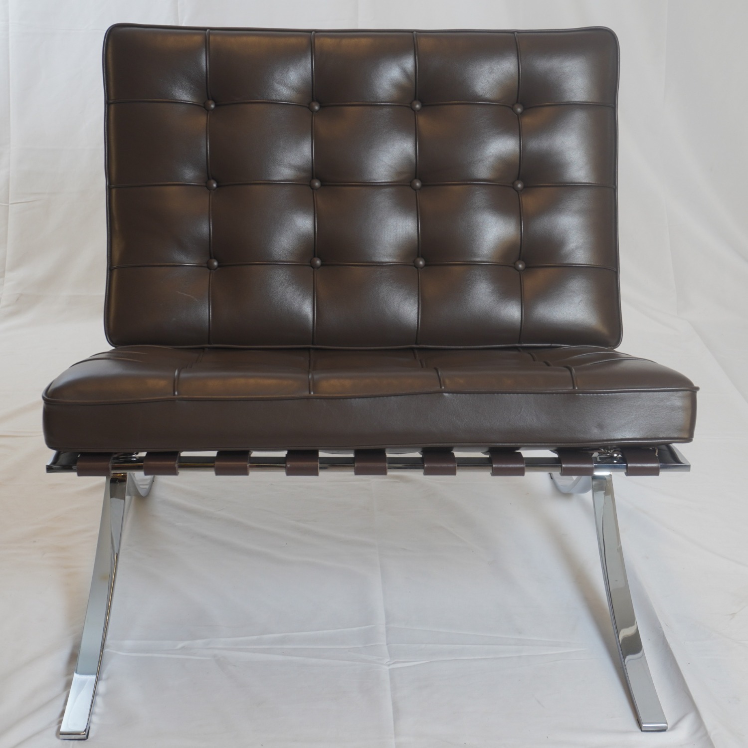 Knoll Barcelona Leather Chair and Ottoman - image-11