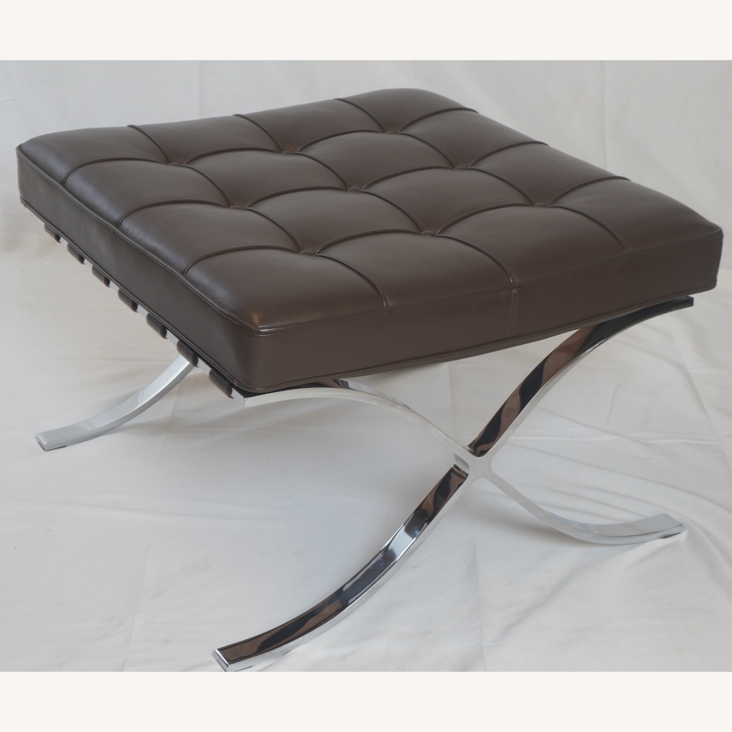 Knoll Barcelona Leather Chair and Ottoman - image-4