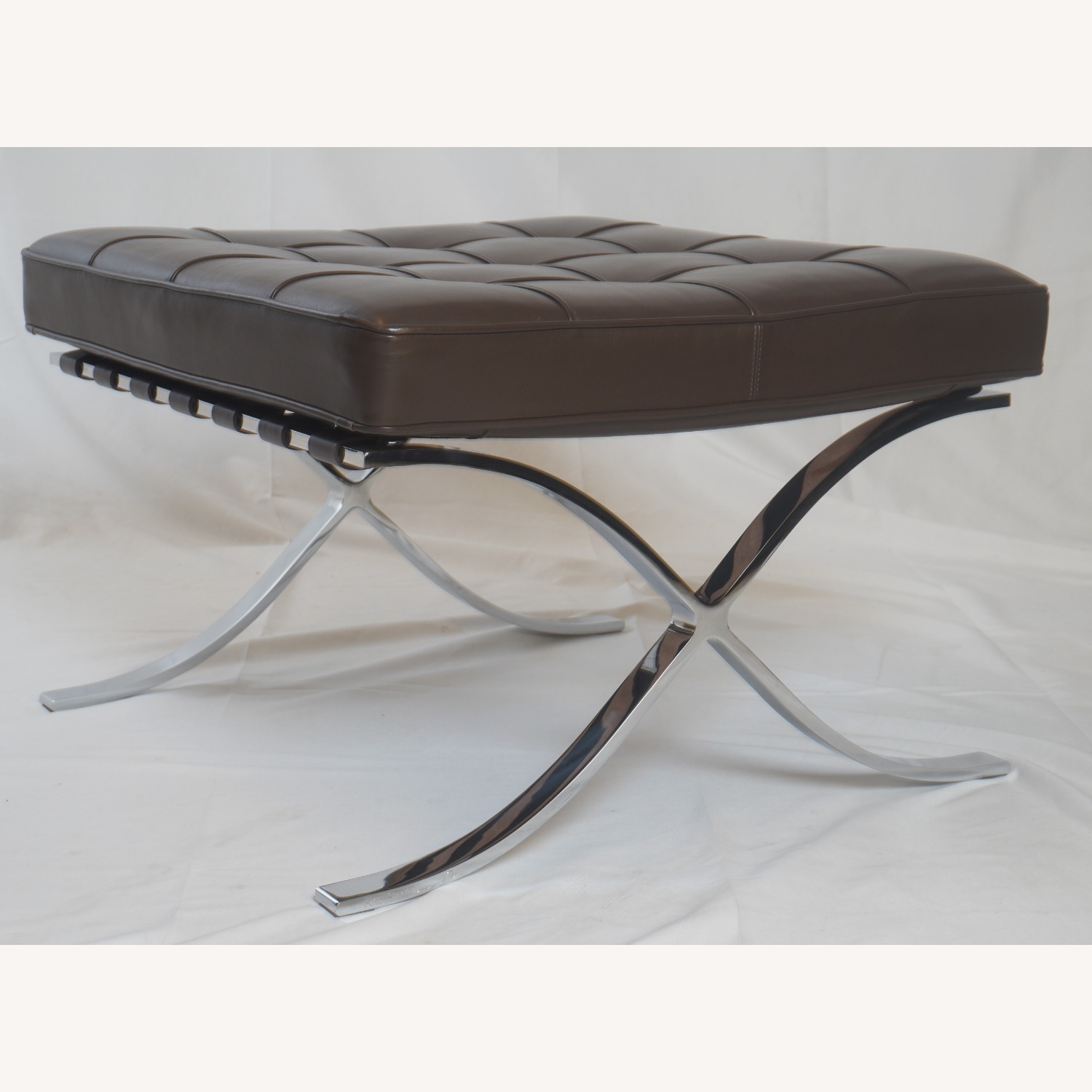 Knoll Barcelona Leather Chair and Ottoman - image-5