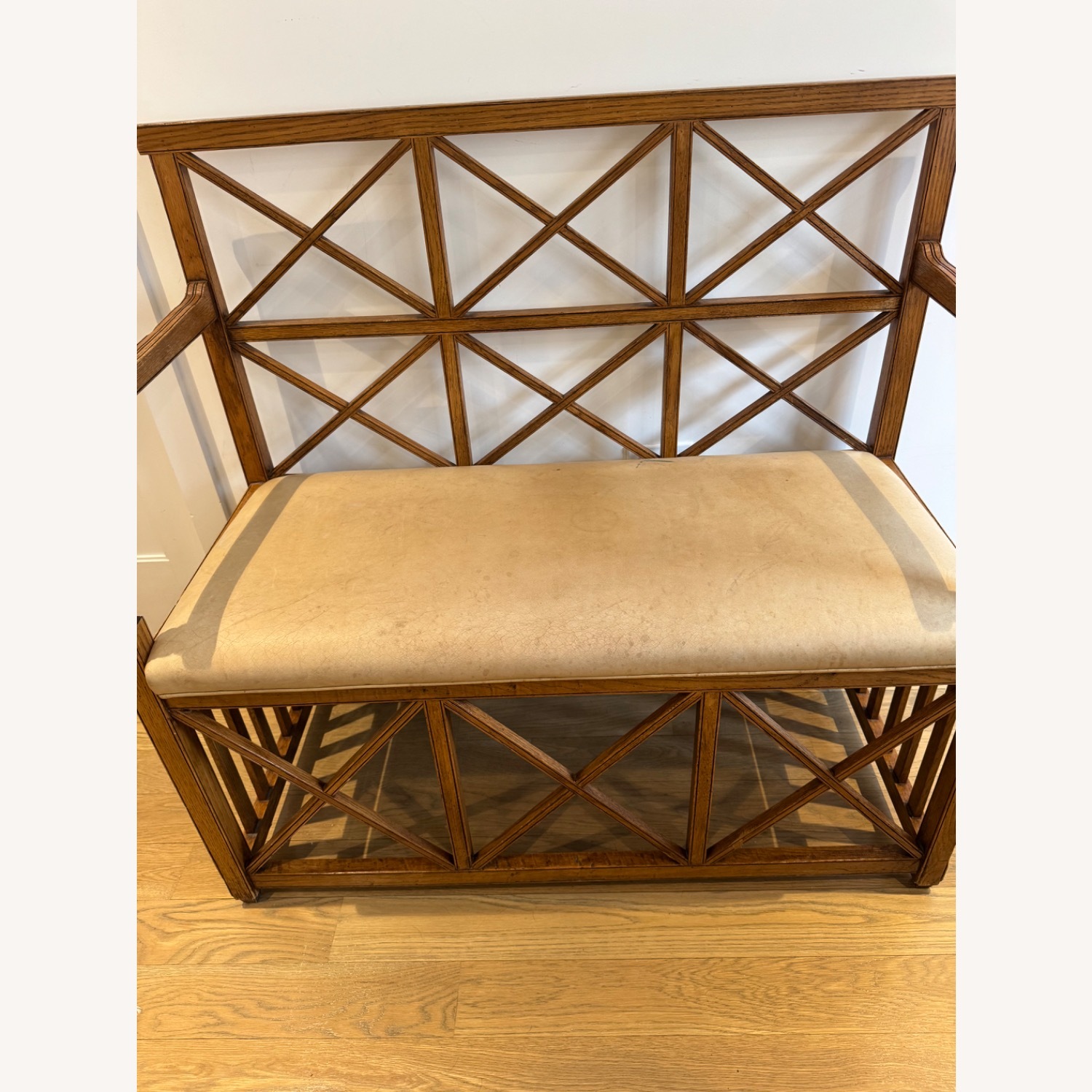 Outstanding Wood and Leather Bench With Storage - image-8