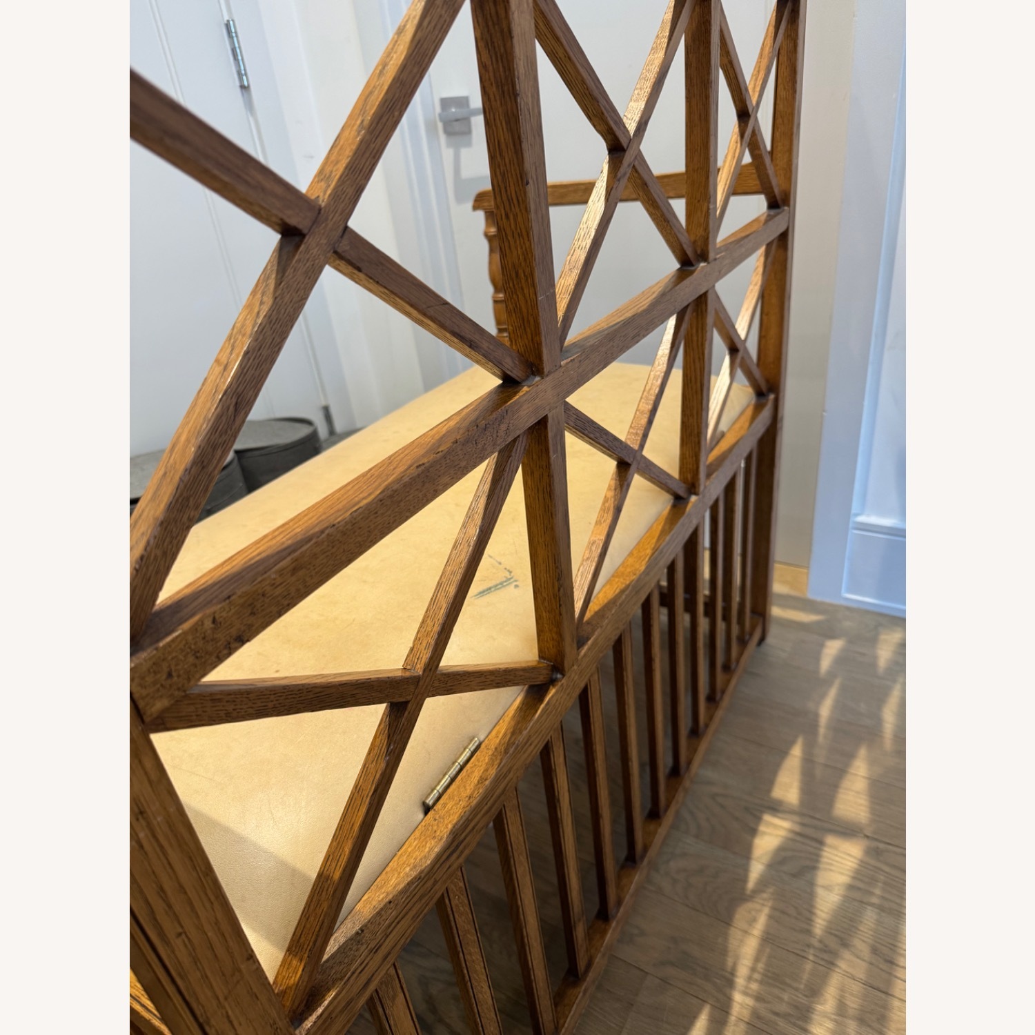 Outstanding Wood and Leather Bench With Storage - image-11