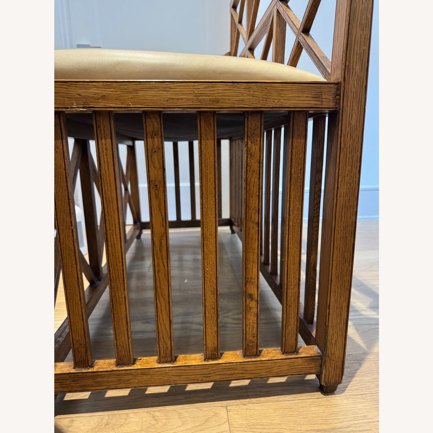 Outstanding Wood and Leather Bench With Storage - image-3