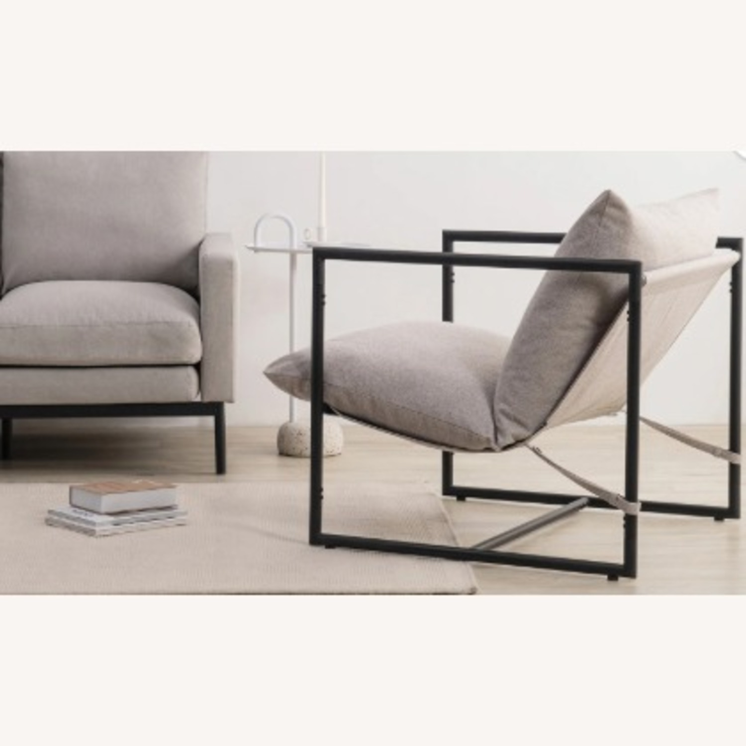 Metal Framed Indoor Sling Accent Chair - image-2