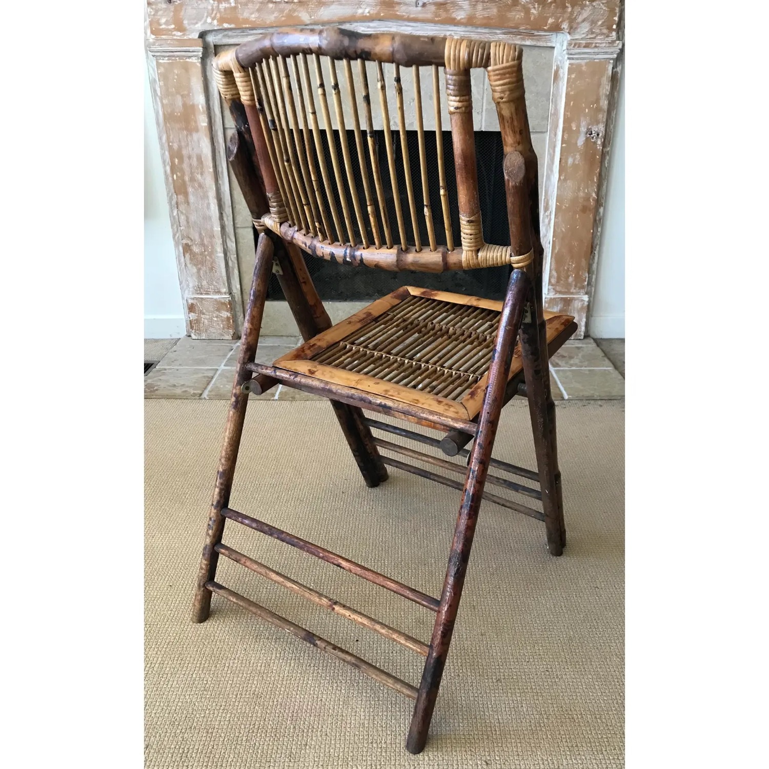 Vintage Bamboo Folding Chairs Set of 3 - image-5