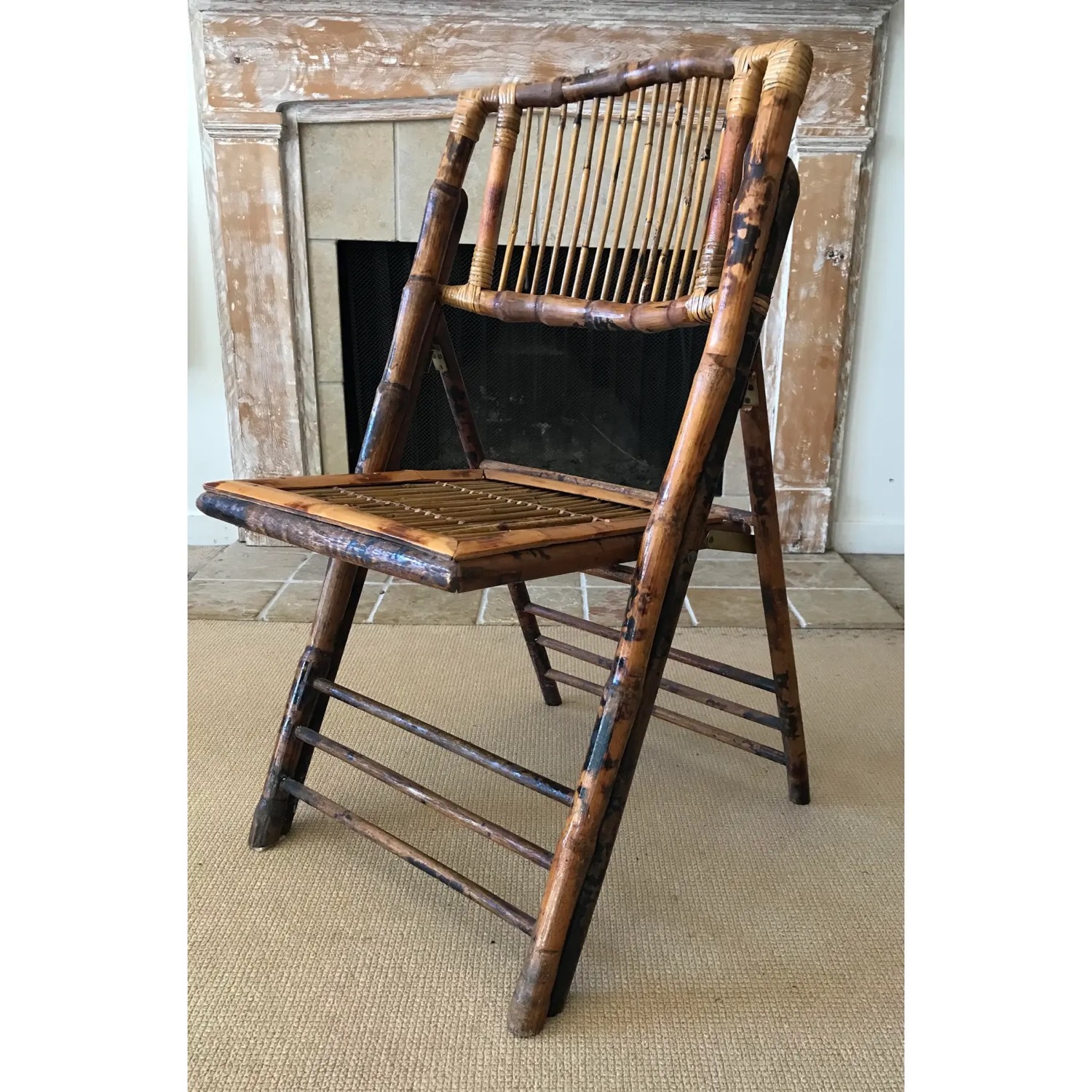 Vintage Bamboo Folding Chairs Set of 3 - image-7