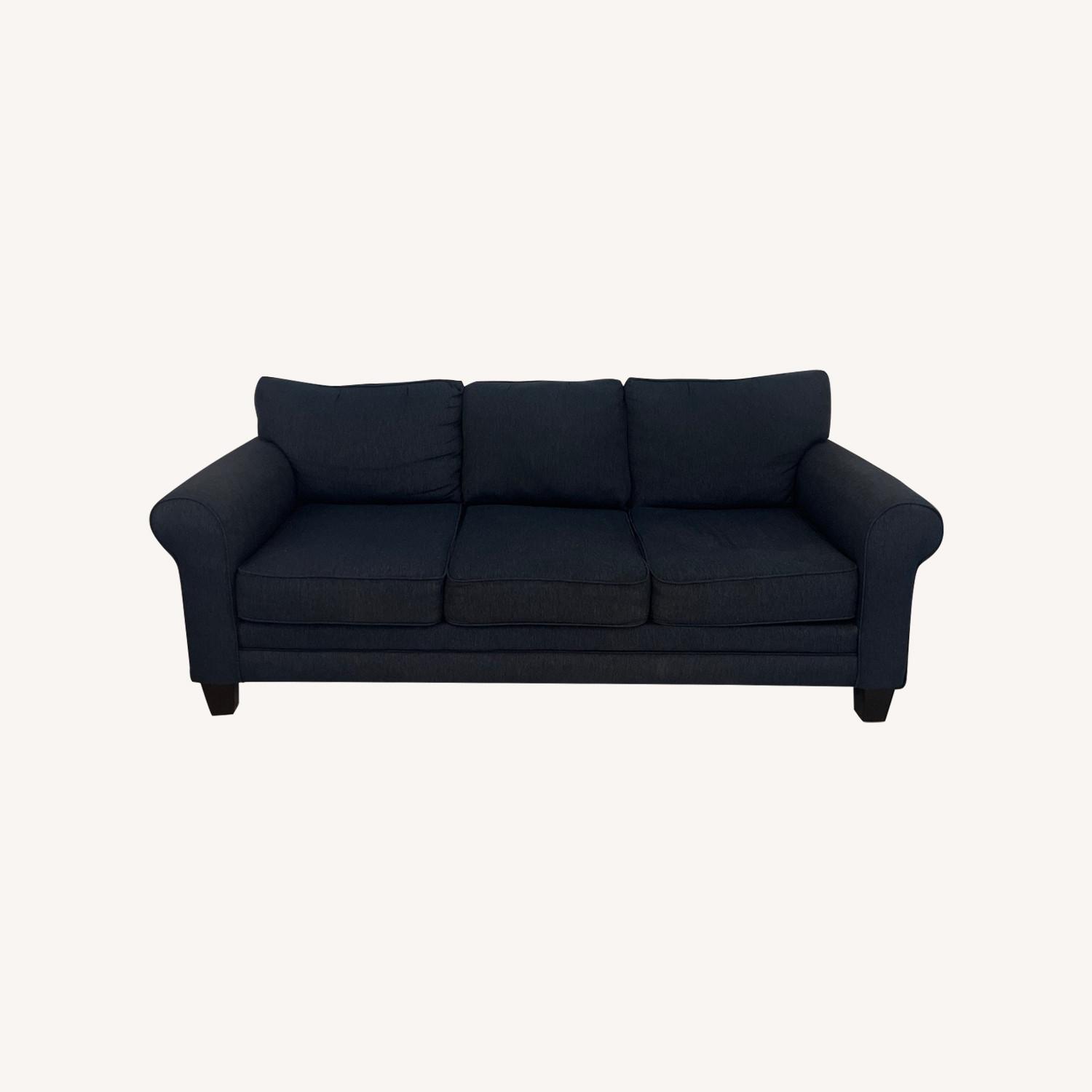 Raymour & Flanigan Blue Fabric 3+ Seater Sofa - image-0