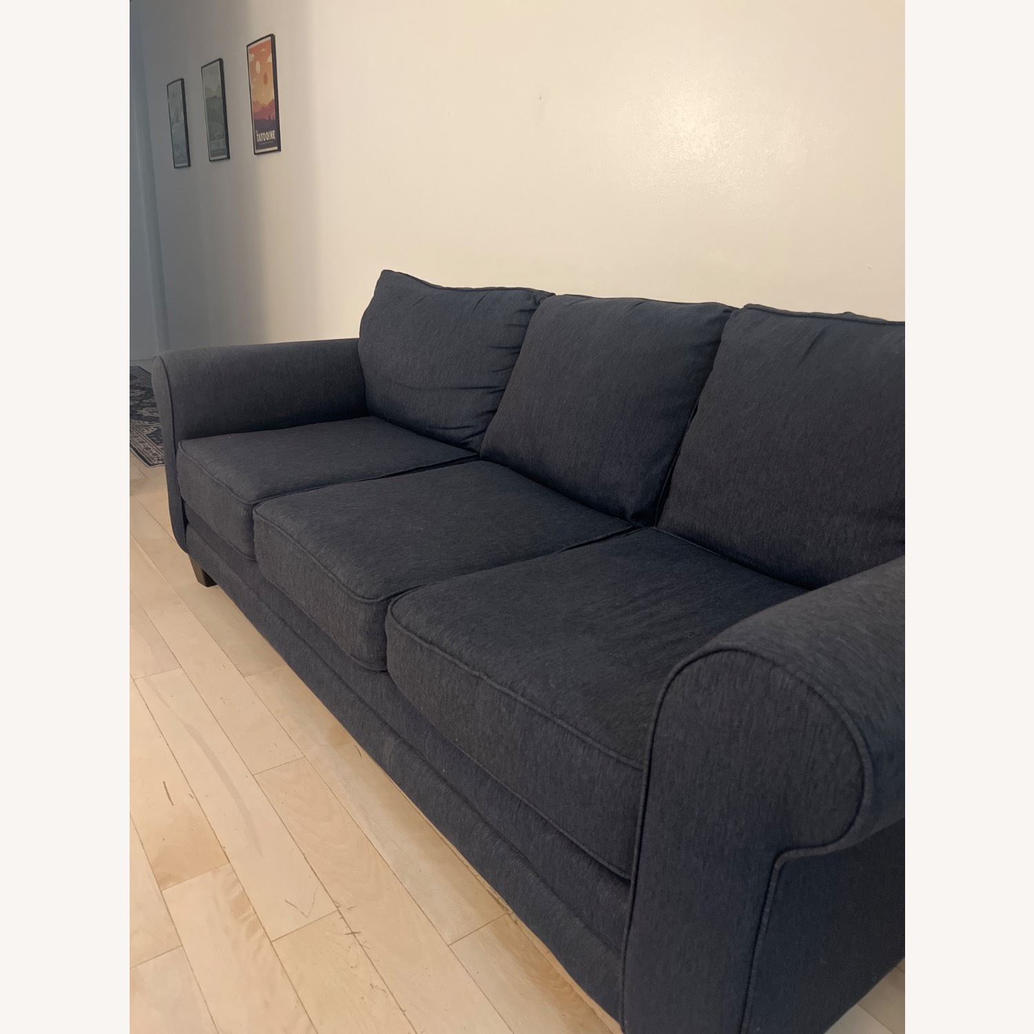 Raymour & Flanigan Blue Fabric 3+ Seater Sofa - image-2