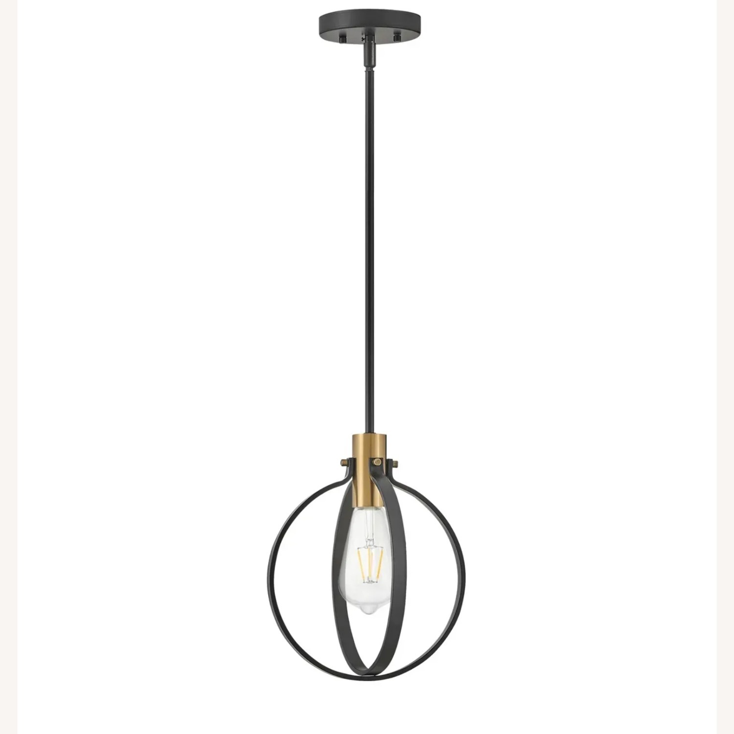 Modern Cirque Small Pendant Light in Black & Brass - image-1