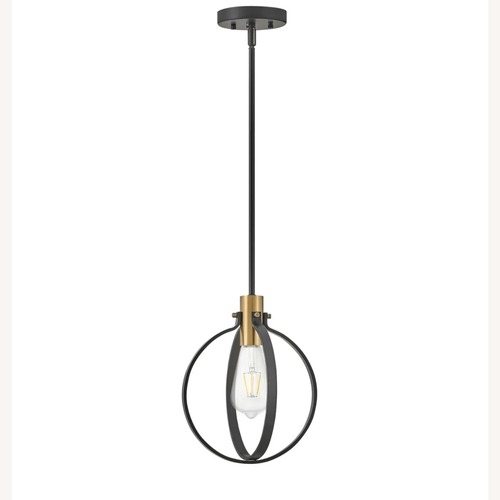 Used Modern Cirque Small Pendant Light in Black & Brass for sale on AptDeco