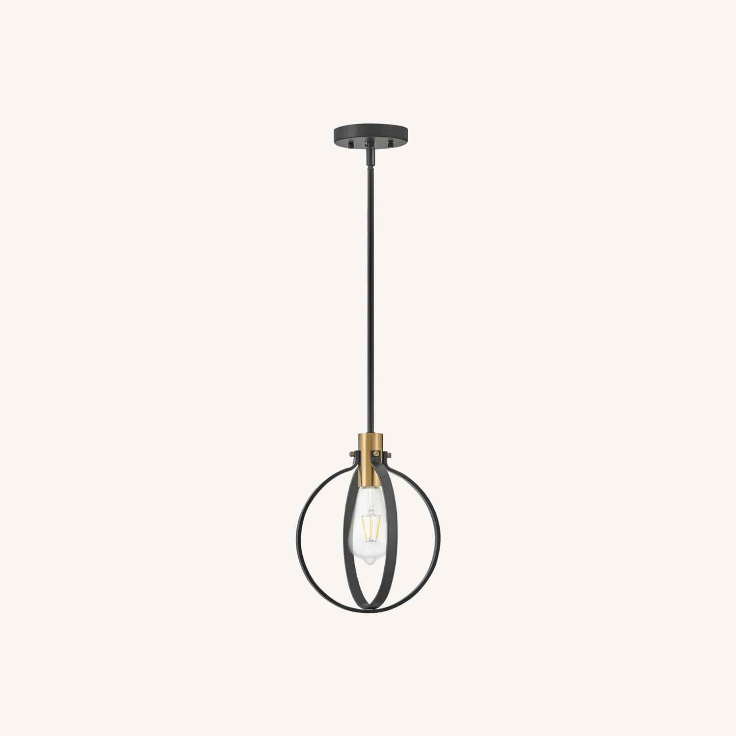 Modern Cirque Small Pendant Light in Black & Brass - image-0