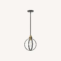 Modern Cirque Small Pendant Light in Black & Brass
