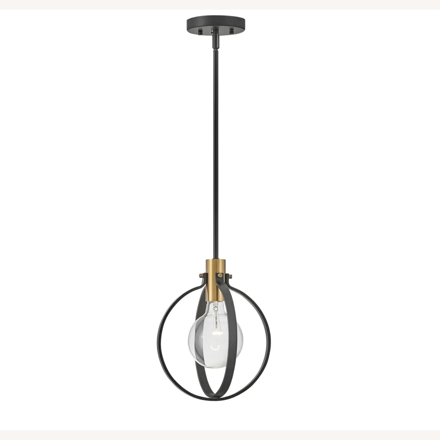 Modern Cirque Small Pendant Light in Black & Brass - image-3