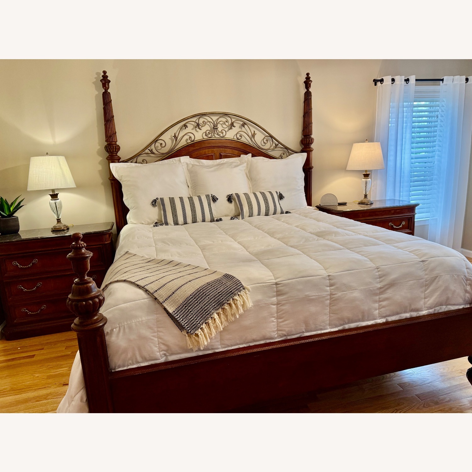 Stanley Furniture Dark Brown Wood King Bed - image-2