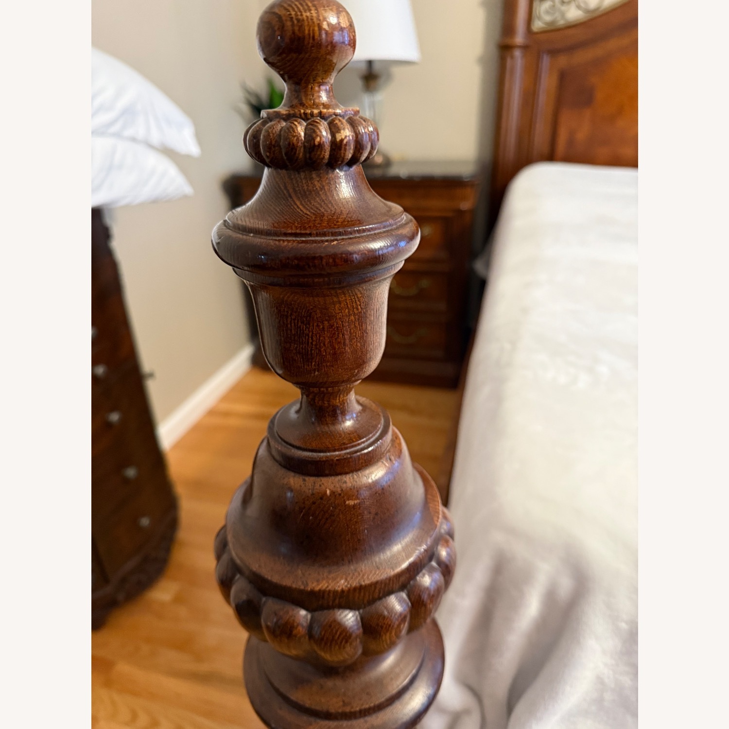 Stanley Furniture Dark Brown Wood King Bed - image-9