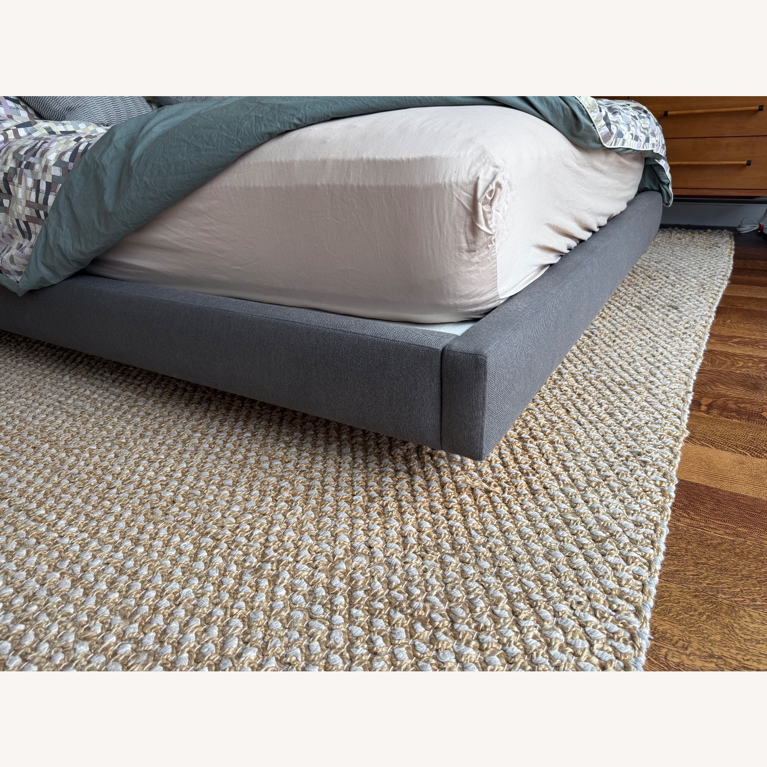 Crate & Barrel Tate Dark Gray Fabric Queen Bed - image-2