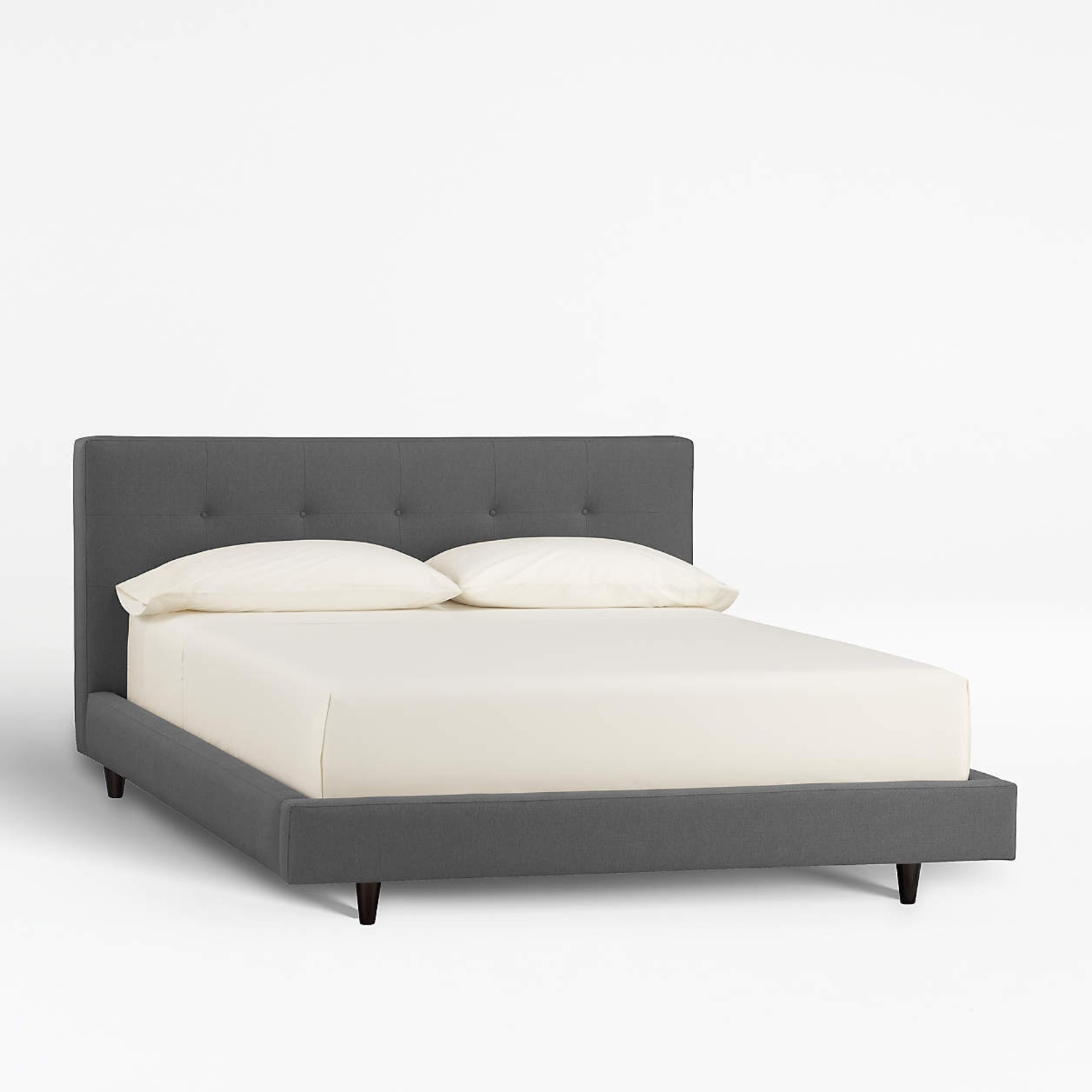Crate & Barrel Tate Dark Gray Fabric Queen Bed - image-6