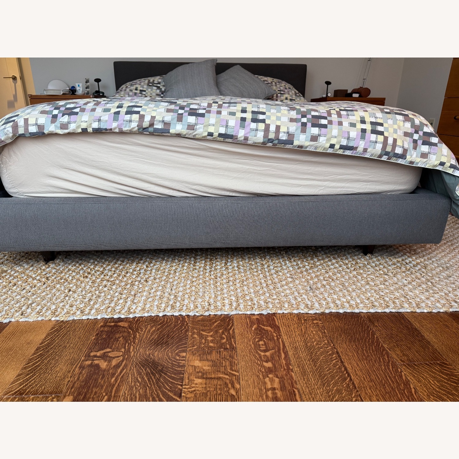 Crate & Barrel Tate Dark Gray Fabric Queen Bed - image-3