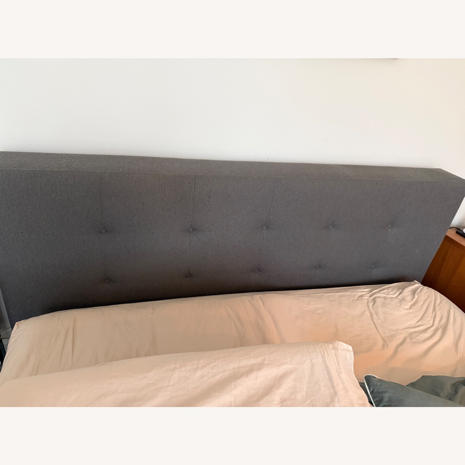 Crate & Barrel Tate Dark Gray Fabric Queen Bed - image-5