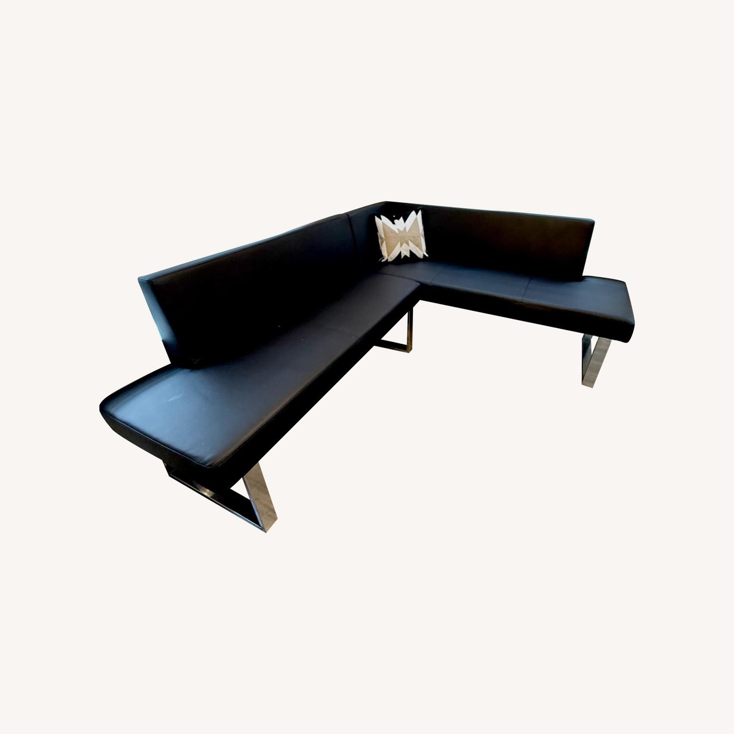 Amazon L-Shaped Dining Bench - Black and Chrome - image-0