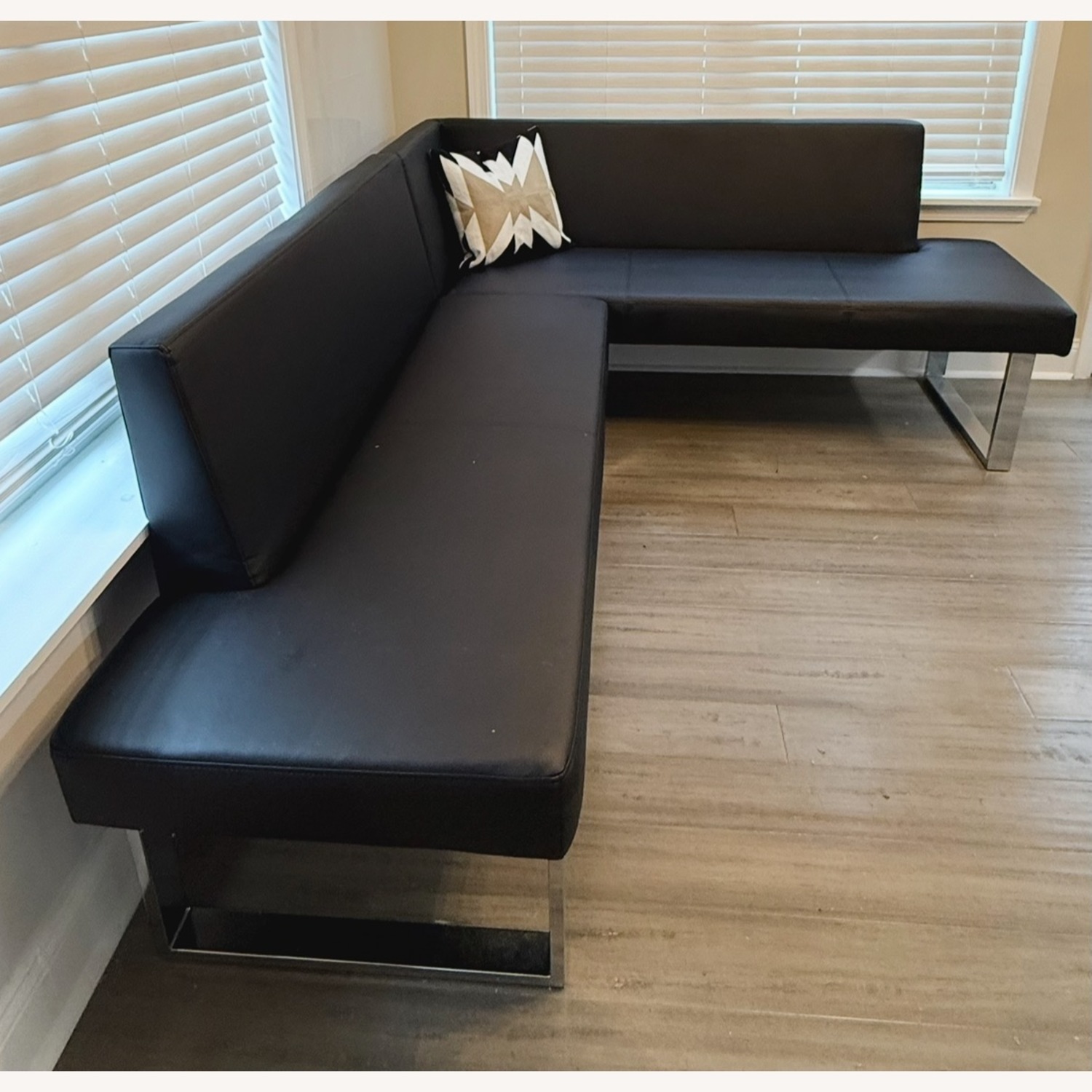 Amazon L-Shaped Dining Bench - Black and Chrome - image-3