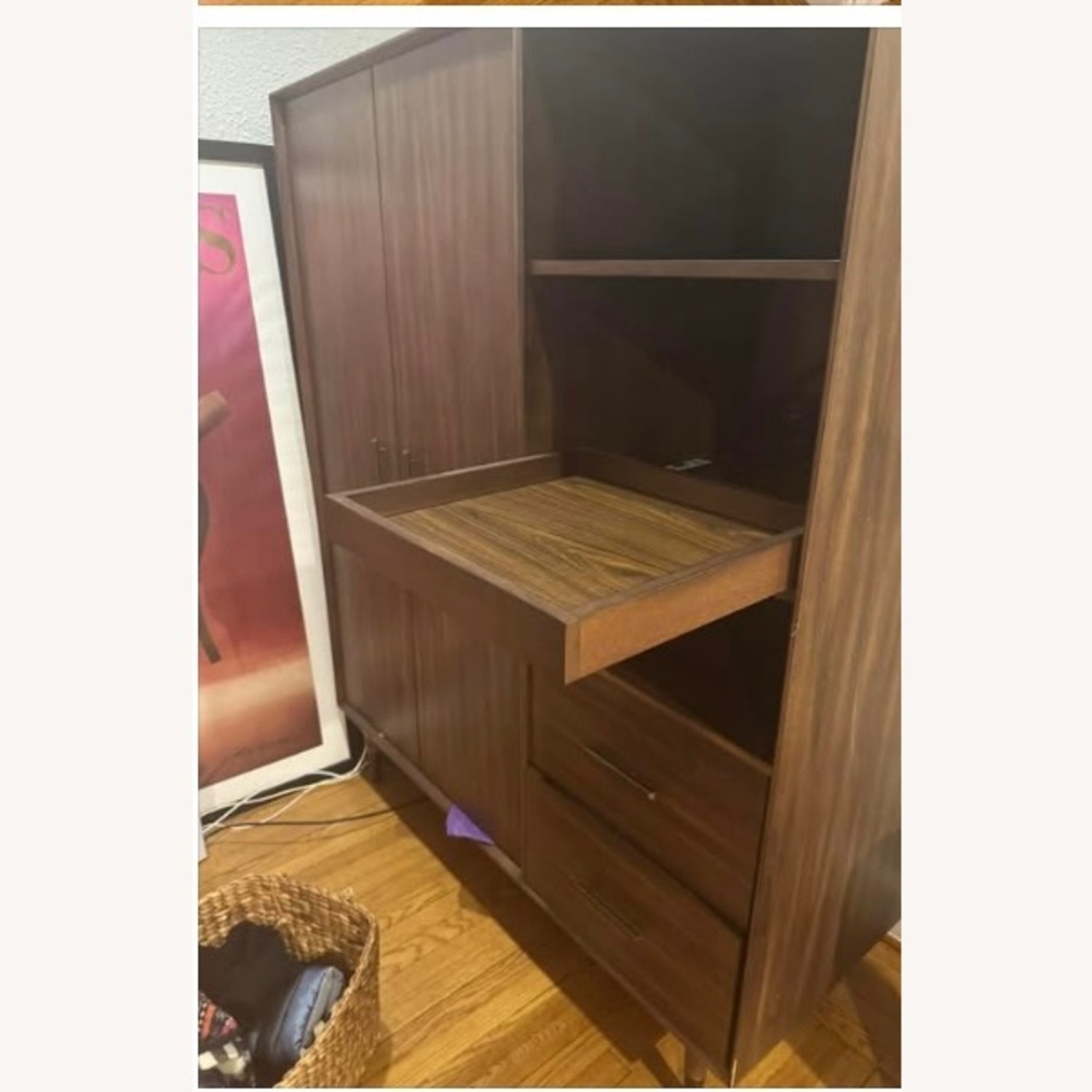 West Elm Mid Century Armoire - Hanging + Shelves - image-3