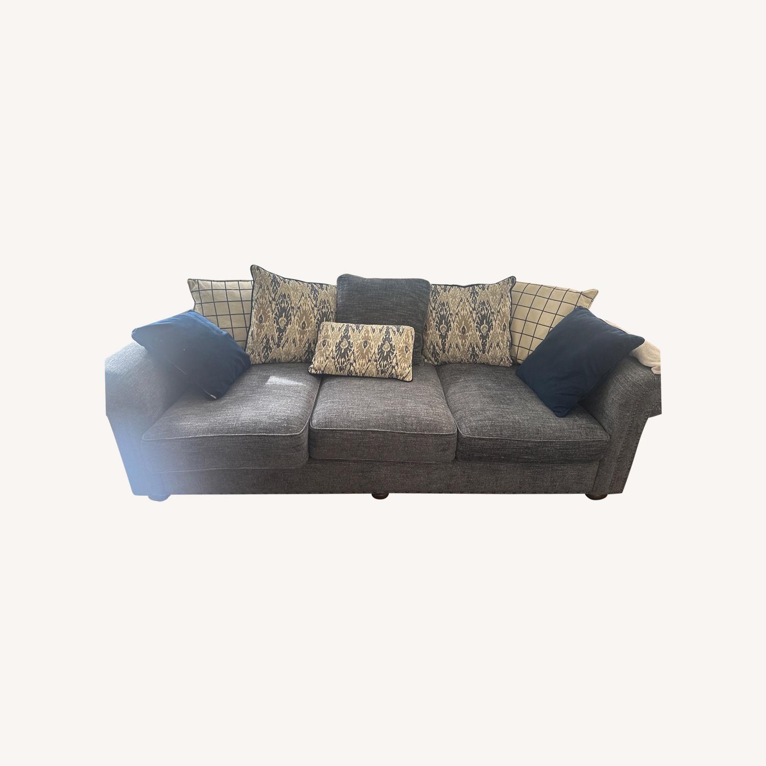 Rooms To Go Navy Blue Fabric 3+ Seater Sofa - image-0