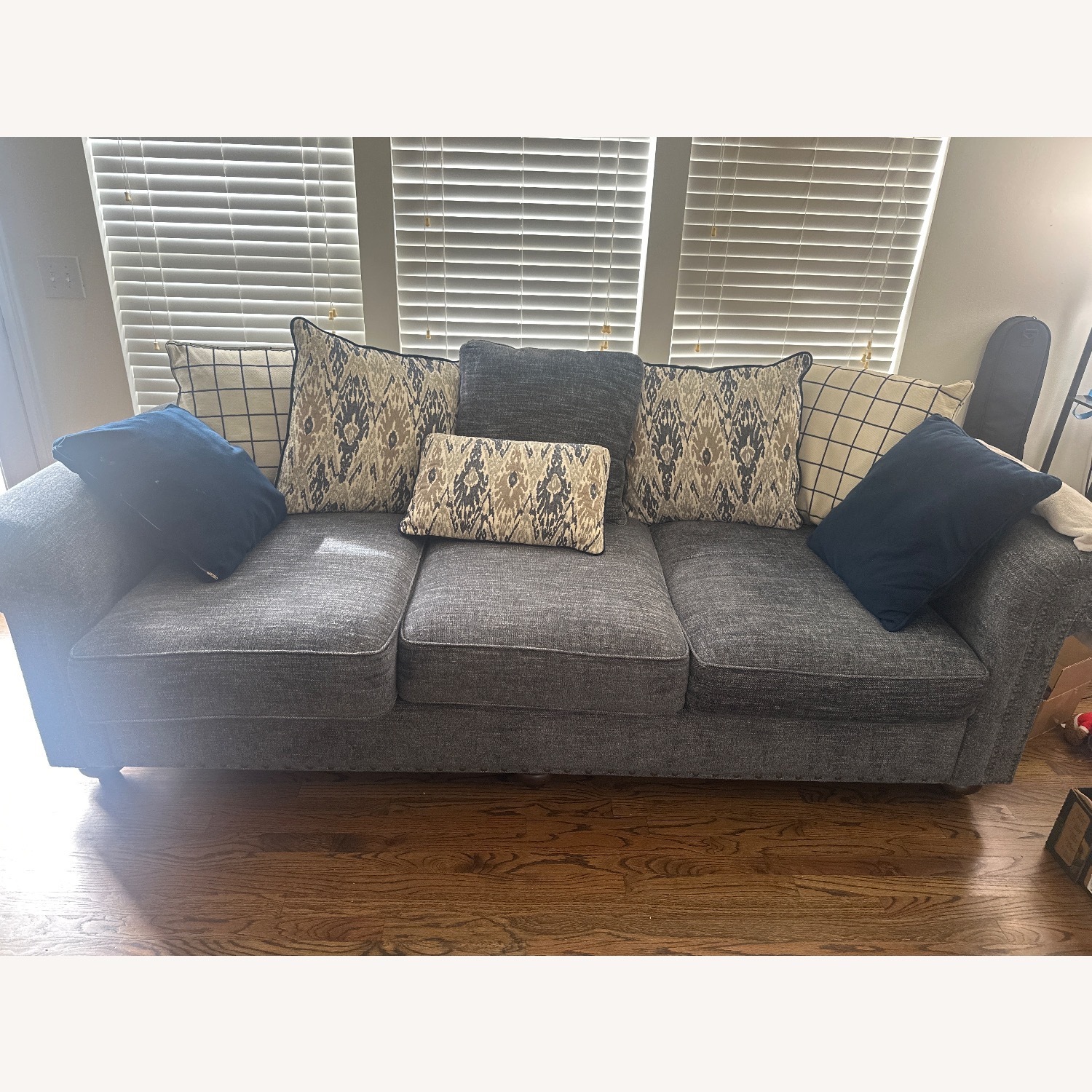 Rooms To Go Navy Blue Fabric 3+ Seater Sofa - image-3