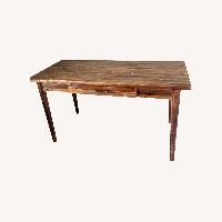 Distressed Dark Brown Wood Desk