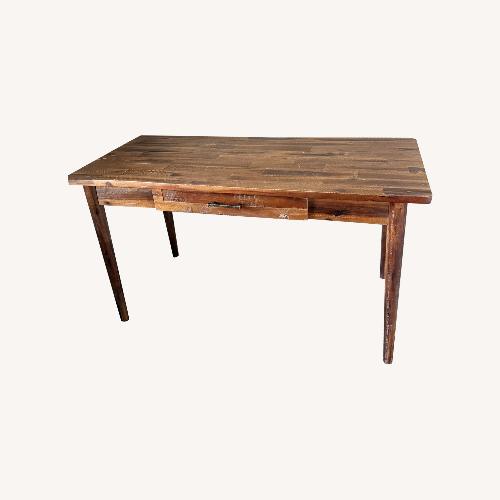 Used Distressed Dark Brown Wood Desk for sale on AptDeco