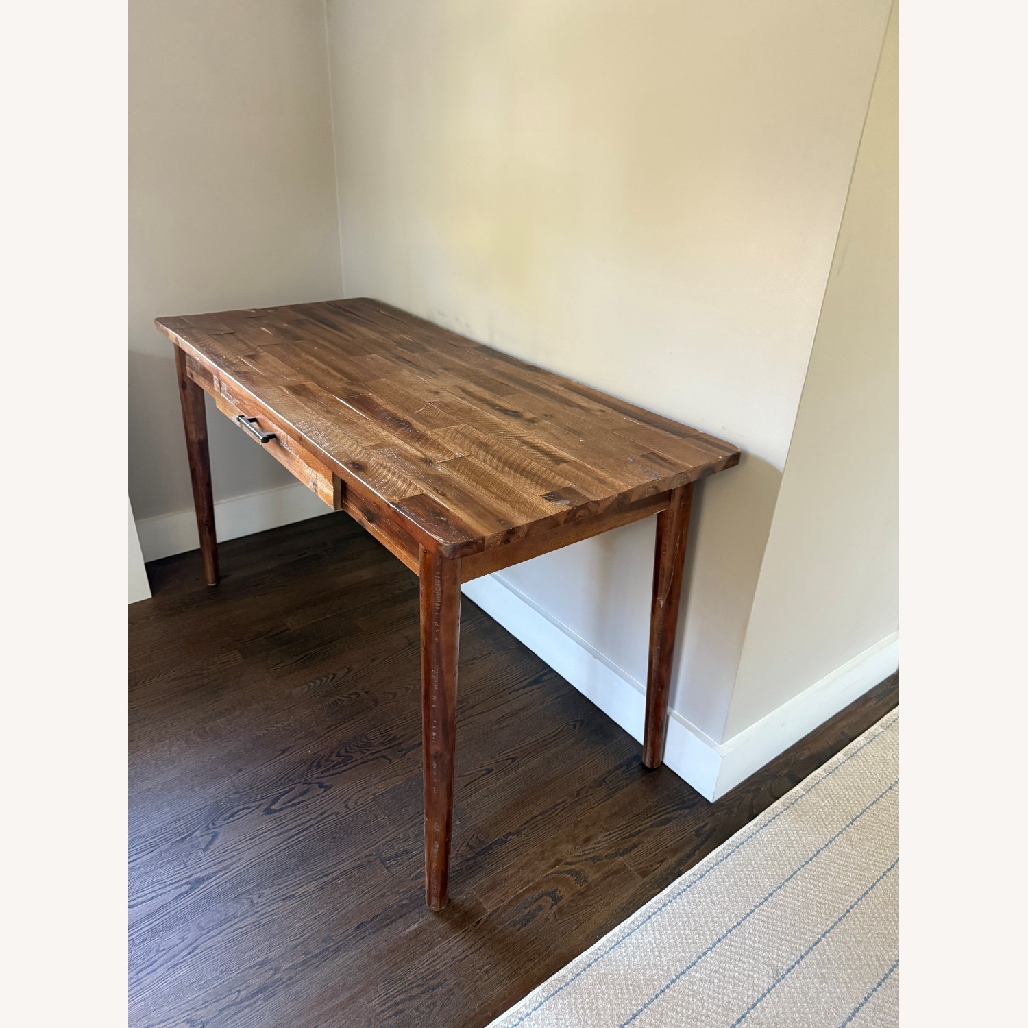Distressed Dark Brown Wood Desk - image-2