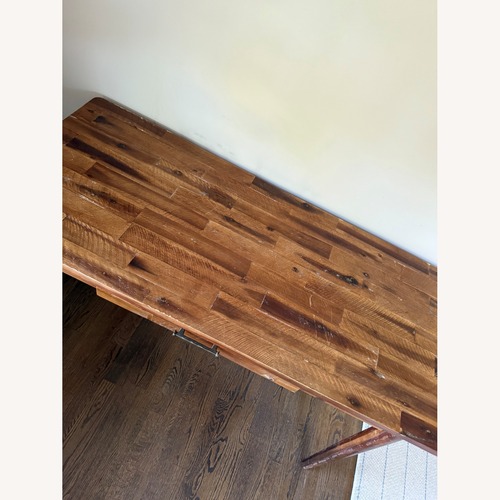 Used Distressed Dark Brown Wood Desk for sale on AptDeco