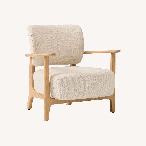 Used West Elm Natural Fabric Armchair for sale on AptDeco