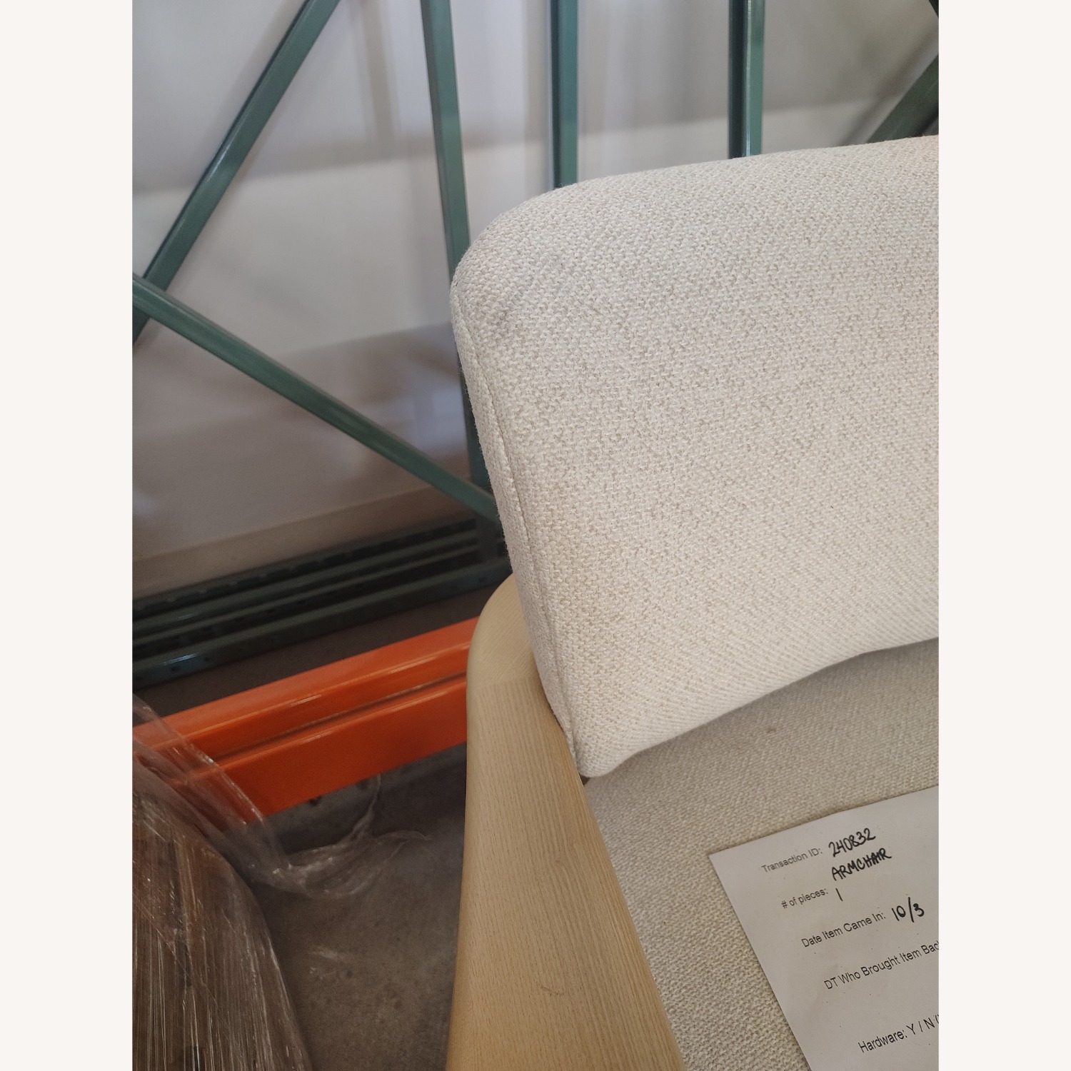 West Elm Natural Fabric Armchair - image-8