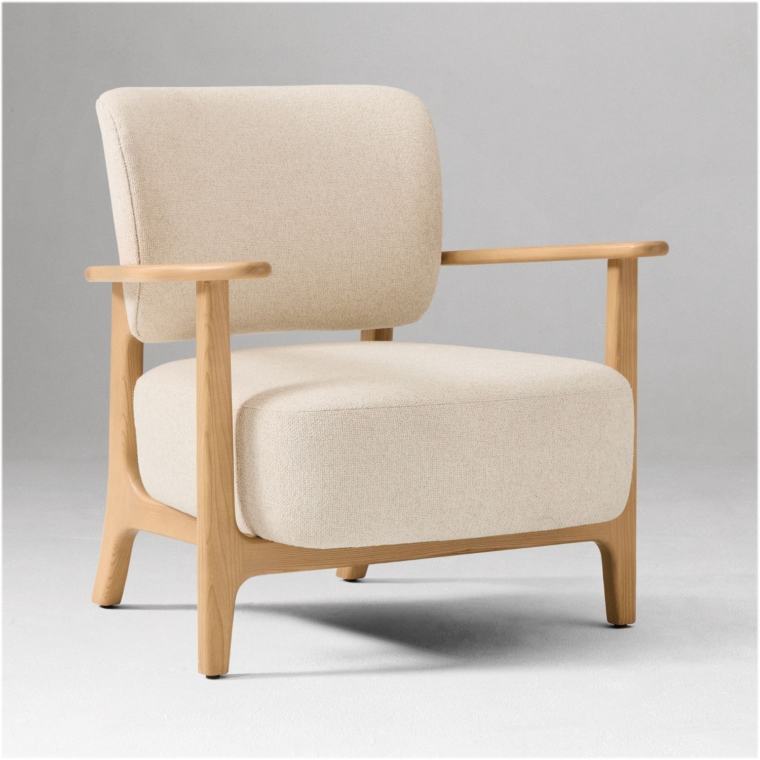 West Elm Natural Fabric Armchair - image-3