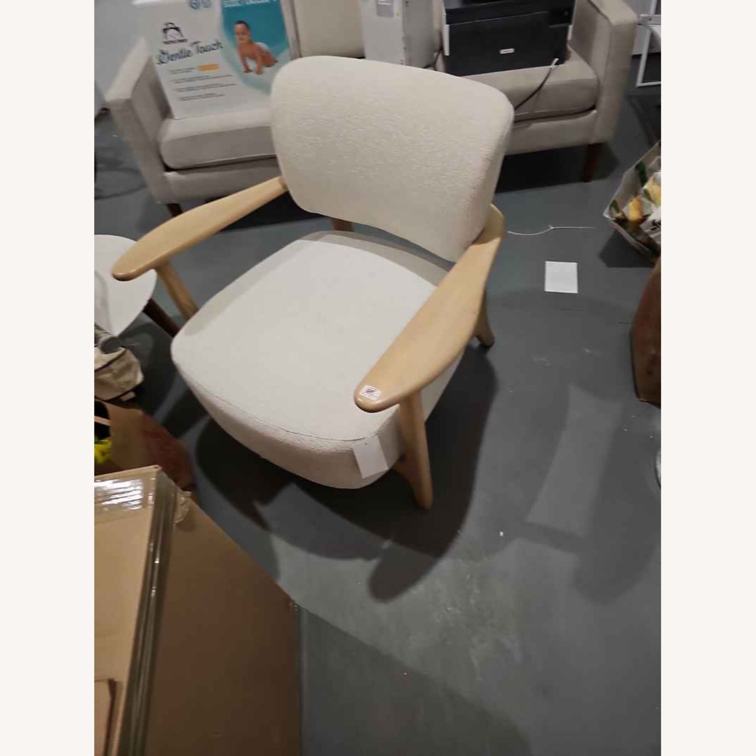 West Elm Natural Fabric Armchair - image-1