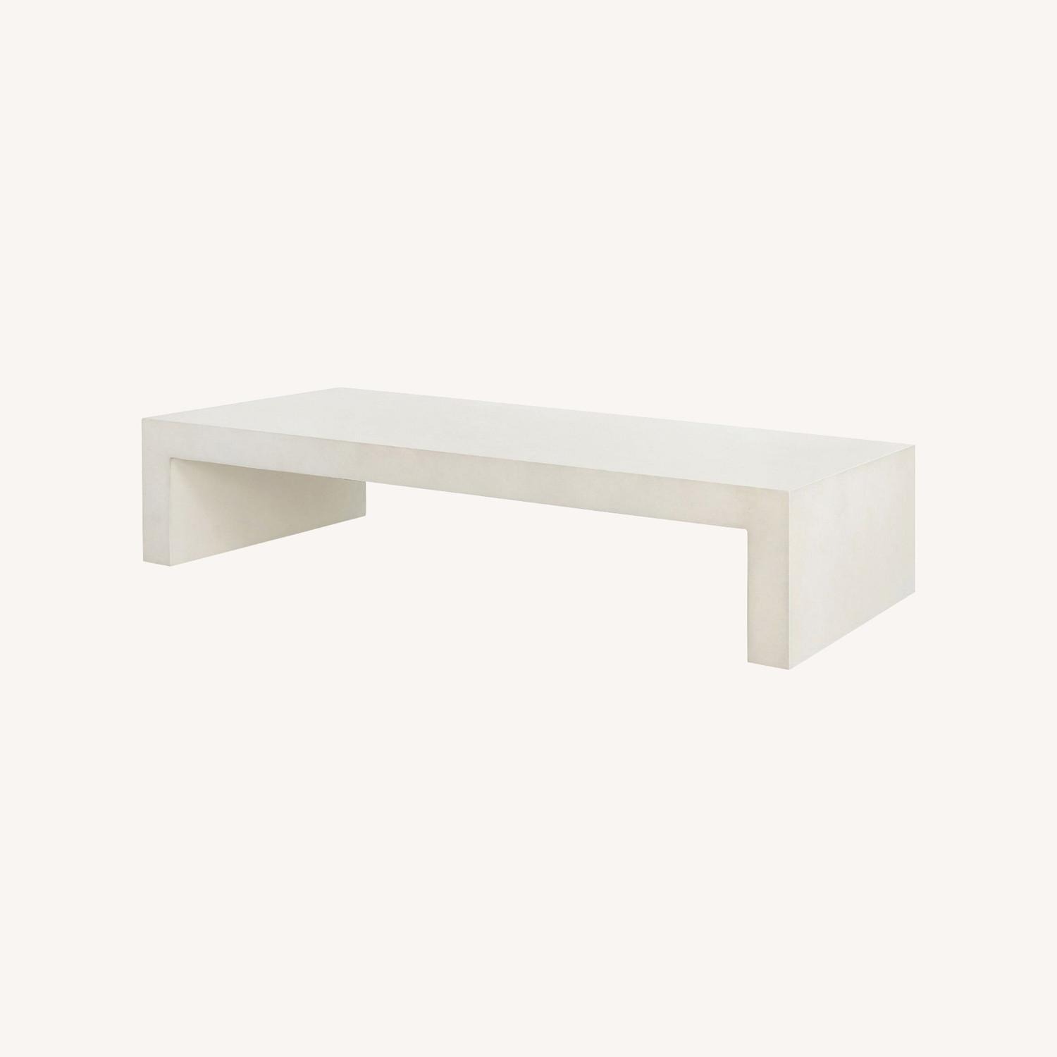 West Elm White Stone Coffee Table - image-0