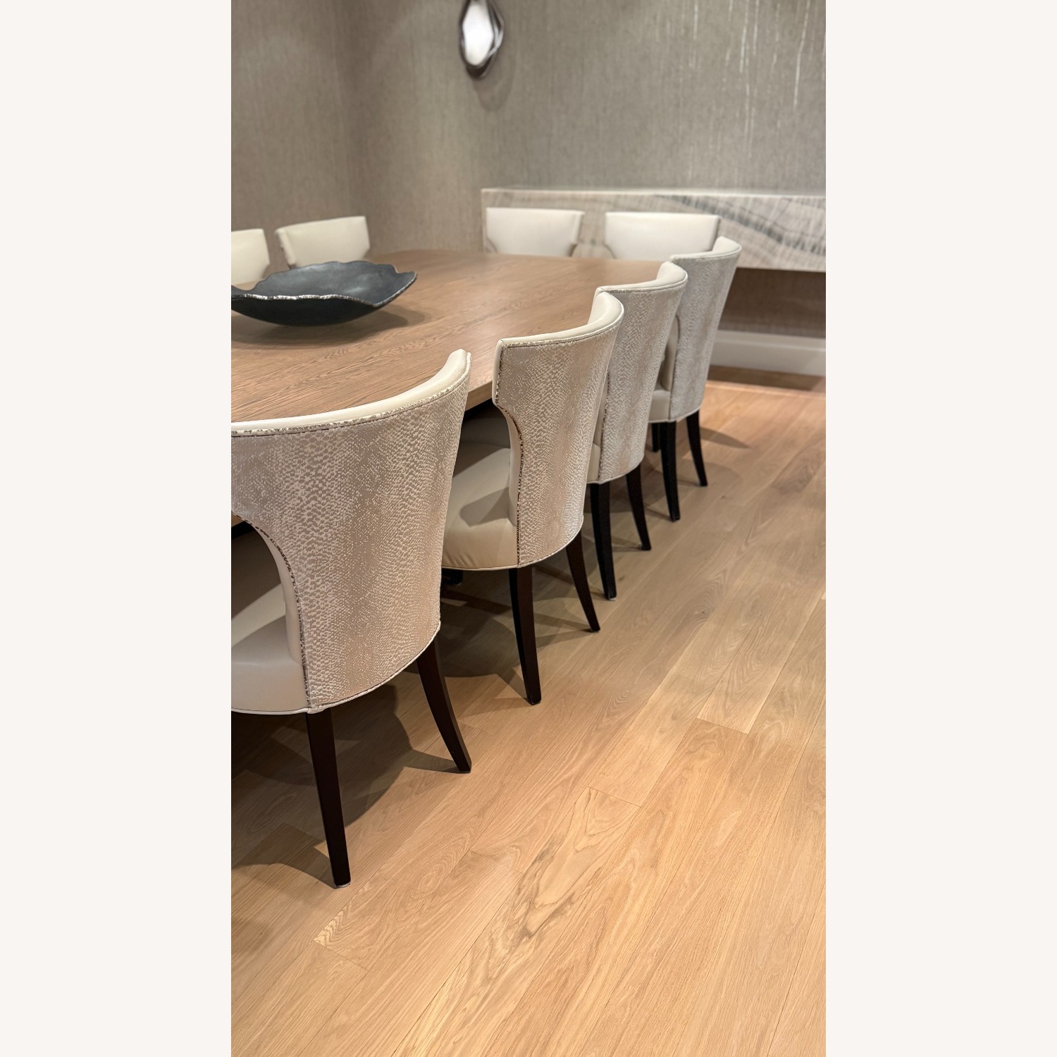 Crate & Barrel Sasha Natural Vinyl Dining Chairs - image-3