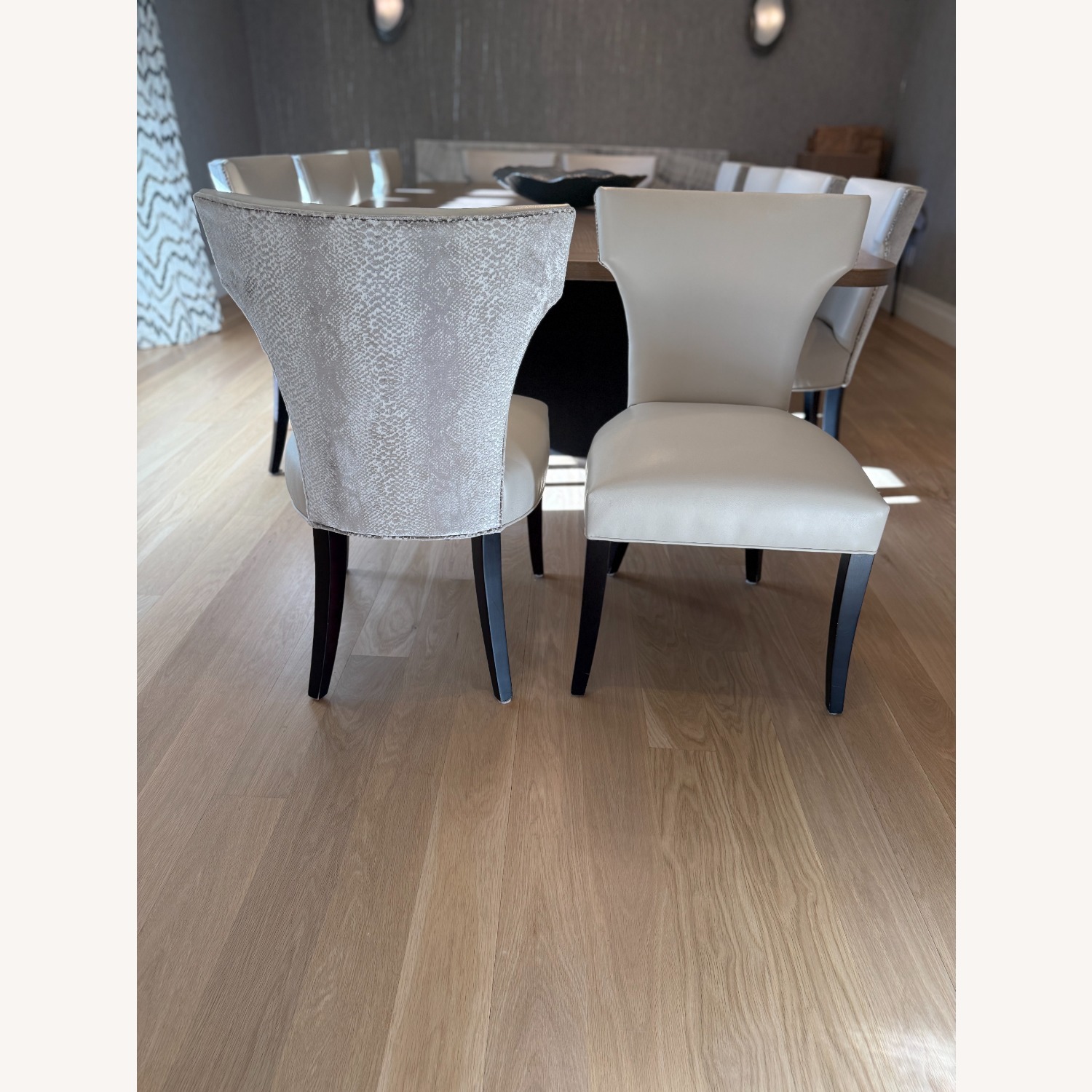 Crate & Barrel Sasha Natural Vinyl Dining Chairs - image-1